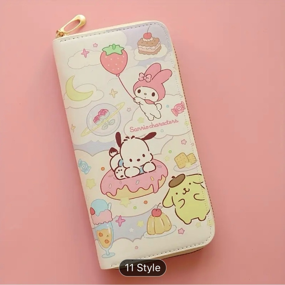 Sanrio Characters Donut Wallet w/Pochaco, Pompompurin, & My Melody